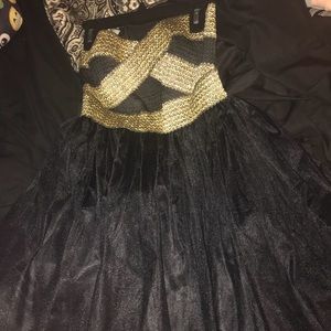 Black and gold mini dress!